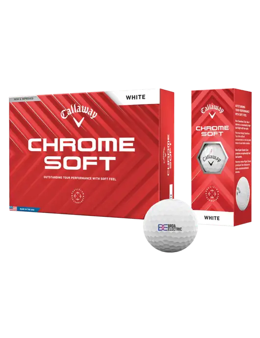 Callaway Chrome Soft Golf Balls 12/pk w/Brda Electric Logo