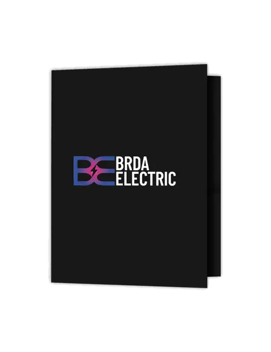 Black Presentation Folder with Dual Pockets w/Brda Electric Logo