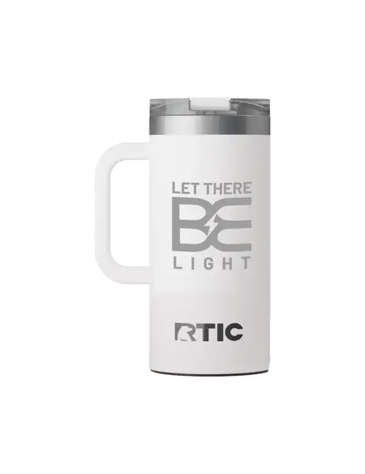 RTIC Road Trip 16 oz White Travel Mug w/Brda Electric Logo