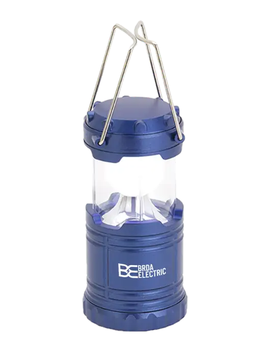 Blue Mini Retro Lantern w/Brda Electric Logo