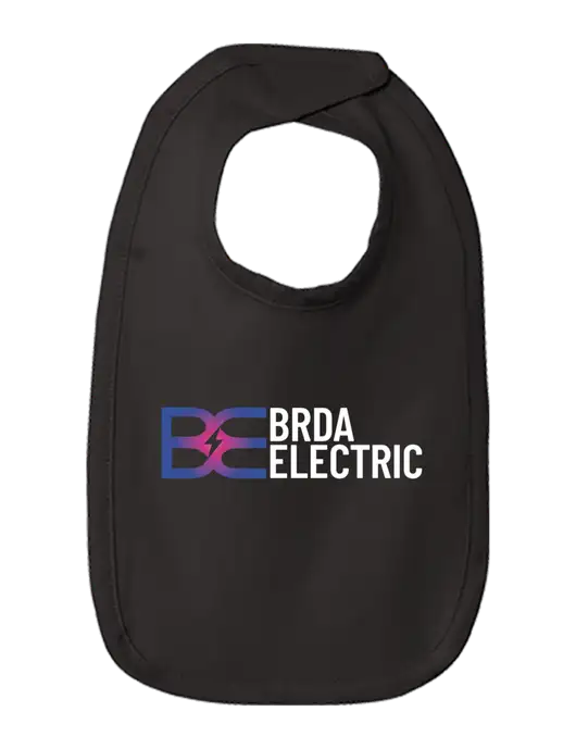 Rabbit Skins Black Infant Premium Jersey Bib w/Brda Electric Logo