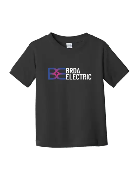 Rabbit Skins Black Toddler Fine Jersey Tee w/Brda Electric Logo