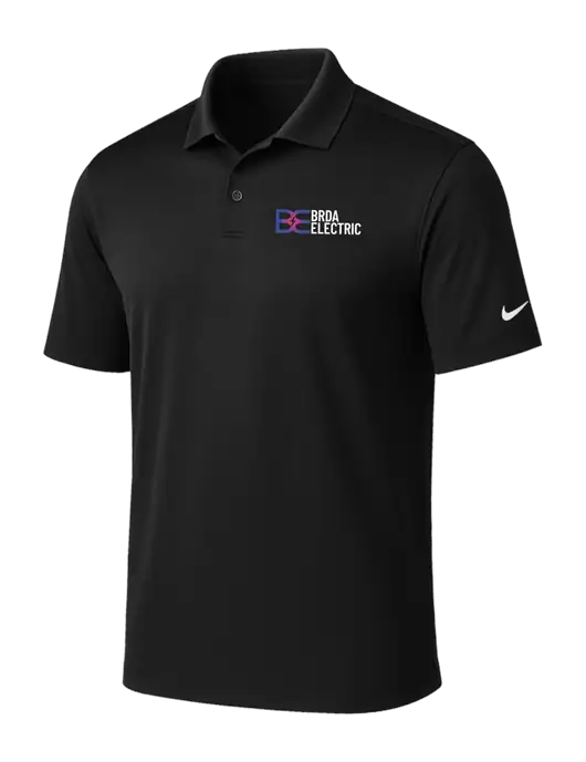 NIKE Black Victory Solid Polo w/Brda Electric Logo