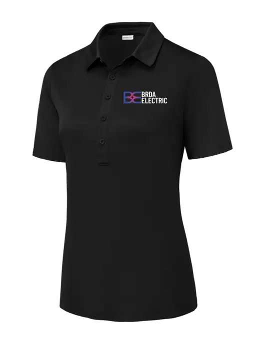 Black Womens Posi-UV Pro Polo w/Brda Electric Logo