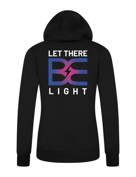 Womens Black Core Fleece Pullover Hooded Sweatshirt w/Brda Electric Logo, Brda Electric Logo